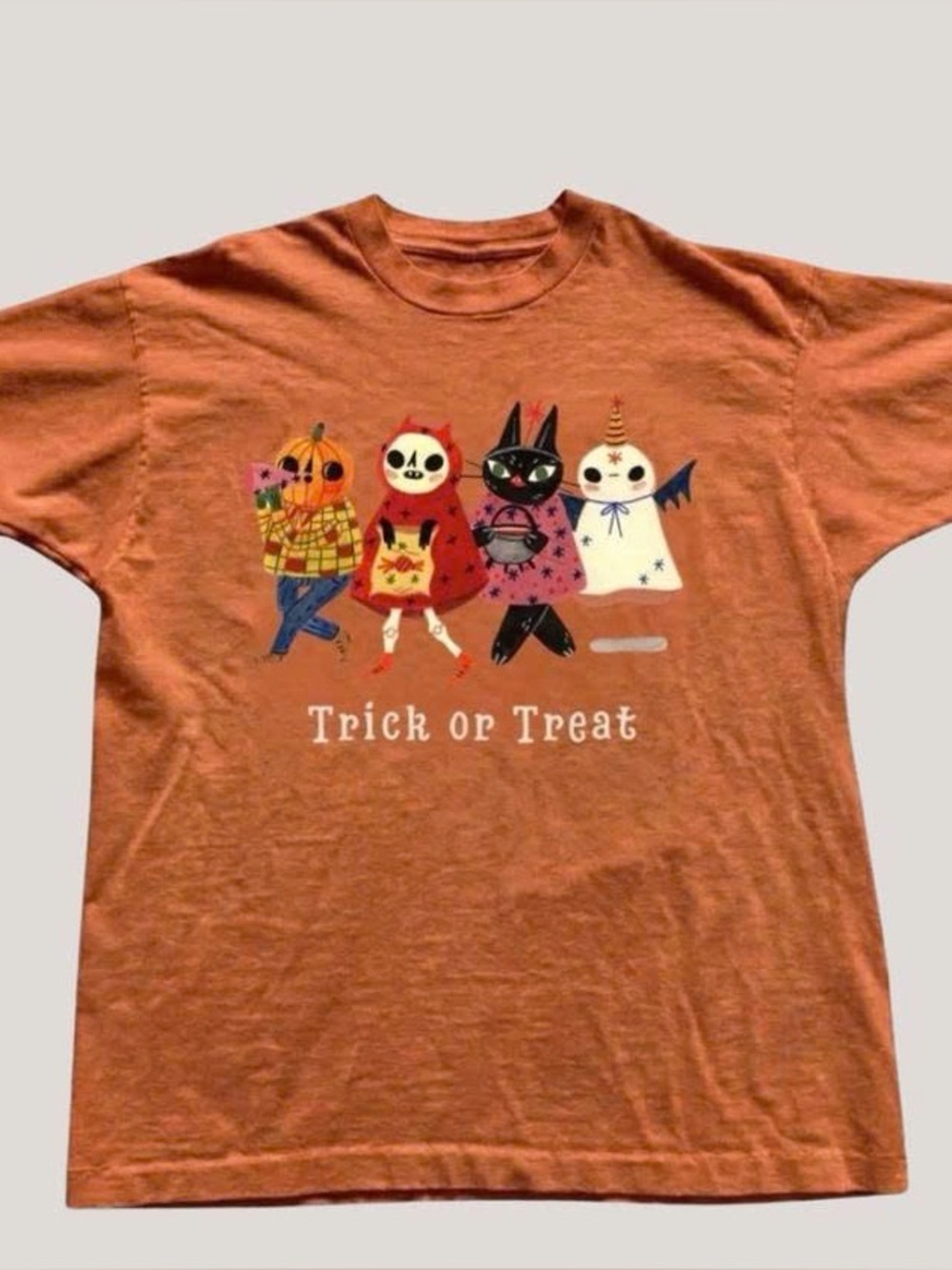 Orange 'Trick or Treat' Halloween Costume Tee